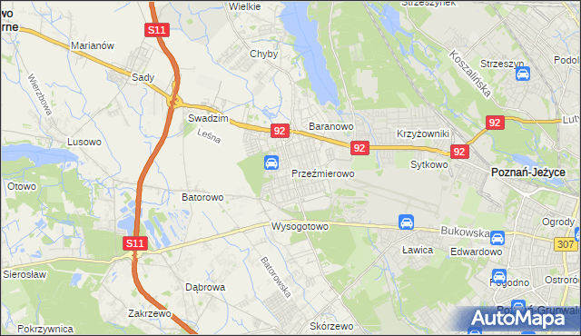 mapa Przeźmierowo, Przeźmierowo na mapie Targeo