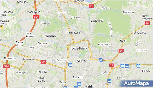 mapa Radogoszcz gmina Łódź, Radogoszcz gmina Łódź na mapie Targeo