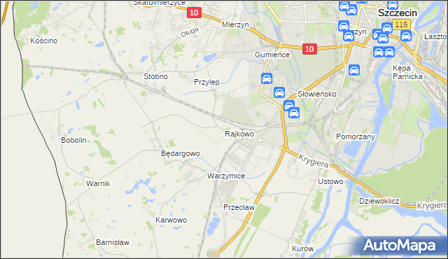 mapa Rajkowo, Rajkowo na mapie Targeo