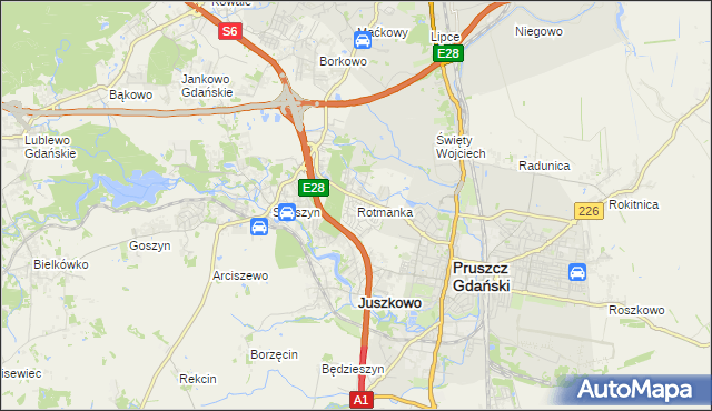 mapa Rotmanka, Rotmanka na mapie Targeo