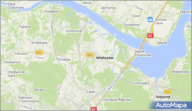 mapa Wieliszew, Wieliszew na mapie Targeo