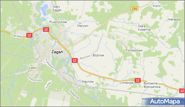 mapa Bożnów, Bożnów na mapie Targeo