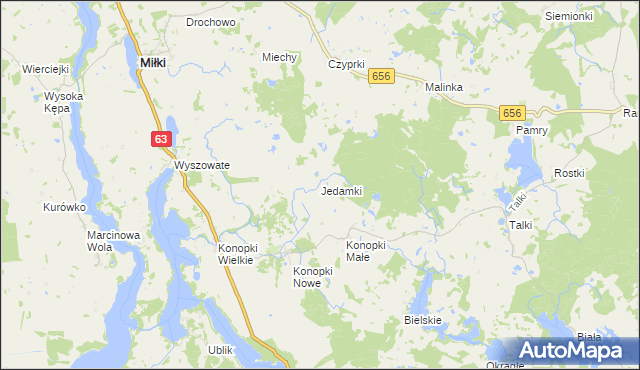 mapa Jedamki, Jedamki na mapie Targeo