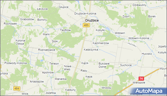 mapa Katarzynka, Katarzynka na mapie Targeo