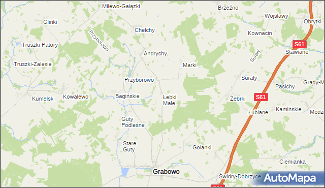 mapa Łebki Małe, Łebki Małe na mapie Targeo