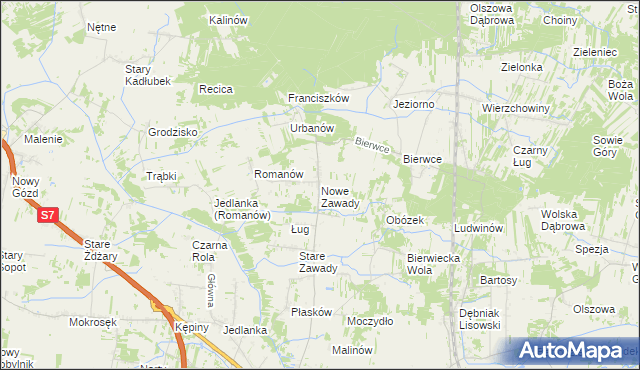 mapa Nowe Zawady, Nowe Zawady na mapie Targeo