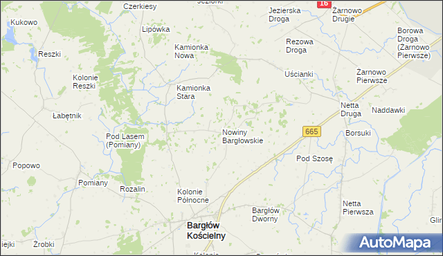 mapa Nowiny Bargłowskie, Nowiny Bargłowskie na mapie Targeo