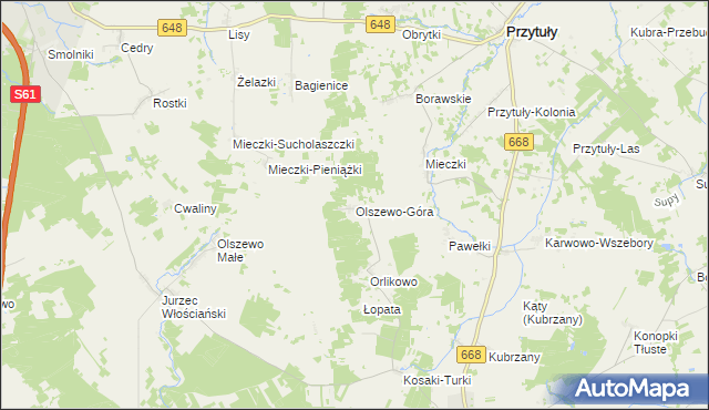 mapa Olszewo-Góra, Olszewo-Góra na mapie Targeo