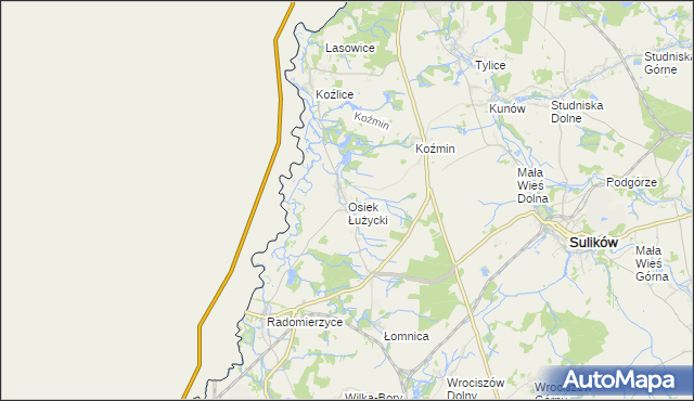 mapa Osiek Łużycki, Osiek Łużycki na mapie Targeo