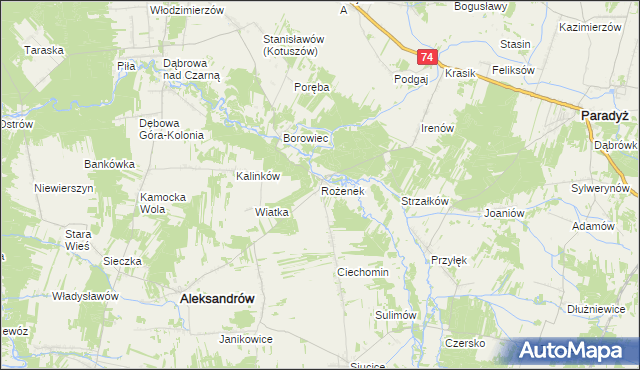 mapa Rożenek, Rożenek na mapie Targeo