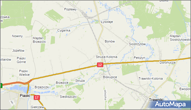 mapa Struża-Kolonia, Struża-Kolonia na mapie Targeo