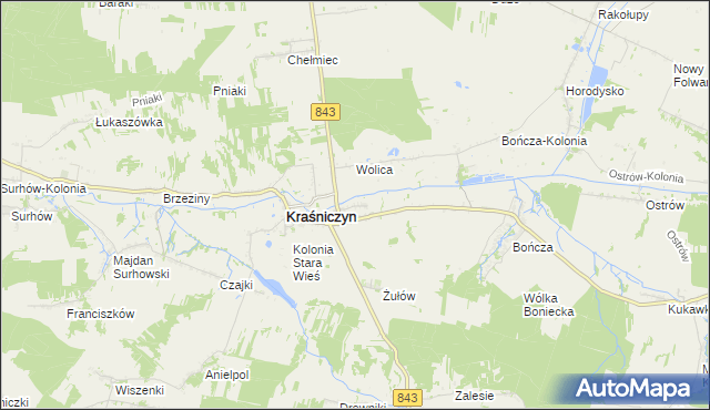 mapa Wólka Kraśniczyńska, Wólka Kraśniczyńska na mapie Targeo