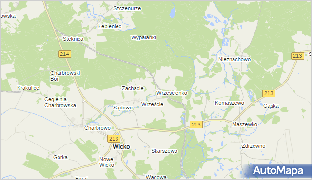 mapa Wrześcienko, Wrześcienko na mapie Targeo