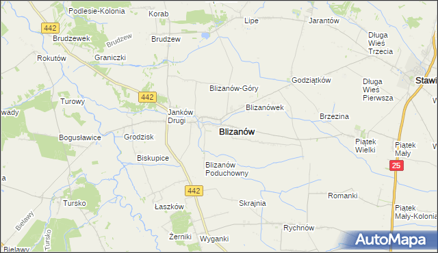 mapa Blizanów, Blizanów na mapie Targeo