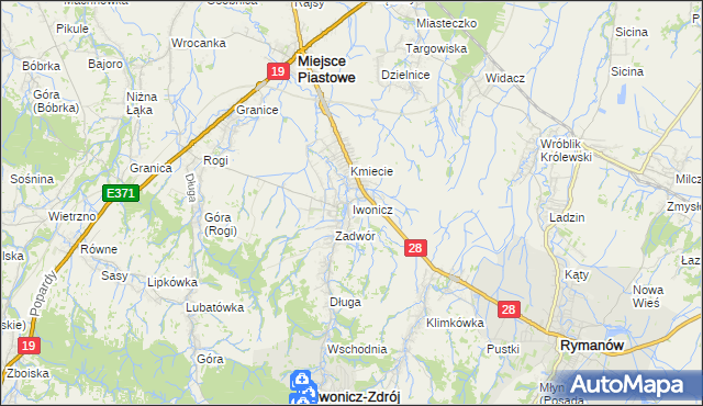 mapa Iwonicz, Iwonicz na mapie Targeo