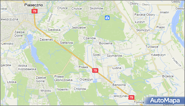 mapa Solec gmina Góra Kalwaria, Solec gmina Góra Kalwaria na mapie Targeo