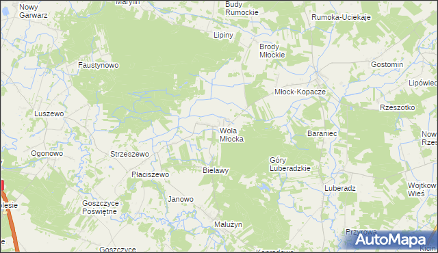 mapa Wola Młocka, Wola Młocka na mapie Targeo