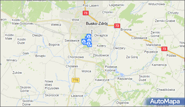 mapa Zbludowice, Zbludowice na mapie Targeo