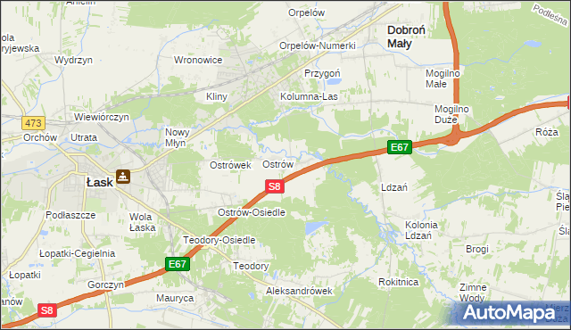 mapa Barycz gmina Dobroń, Barycz gmina Dobroń na mapie Targeo