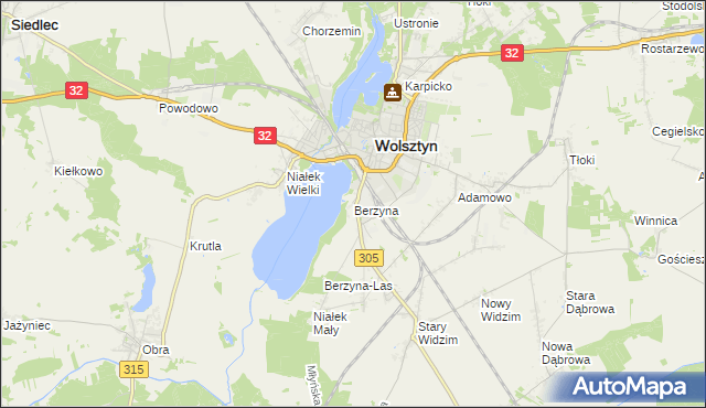 mapa Berzyna, Berzyna na mapie Targeo