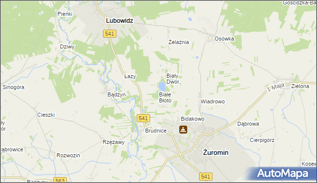 mapa Białe Błoto gmina Żuromin, Białe Błoto gmina Żuromin na mapie Targeo