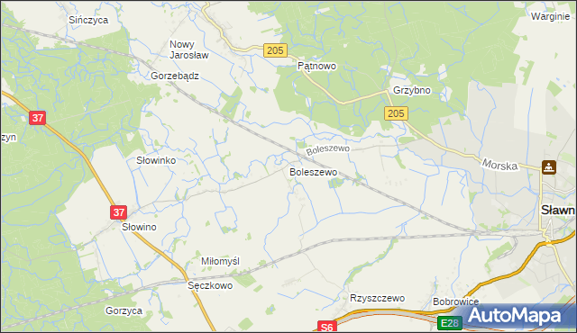 mapa Boleszewo, Boleszewo na mapie Targeo