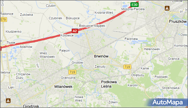 mapa Brwinów, Brwinów na mapie Targeo