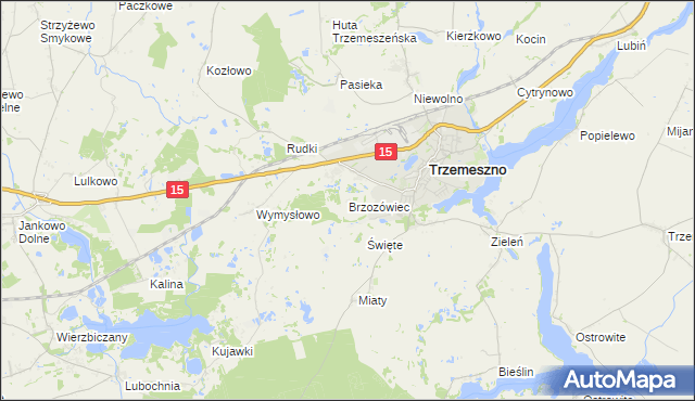 mapa Brzozówiec, Brzozówiec na mapie Targeo