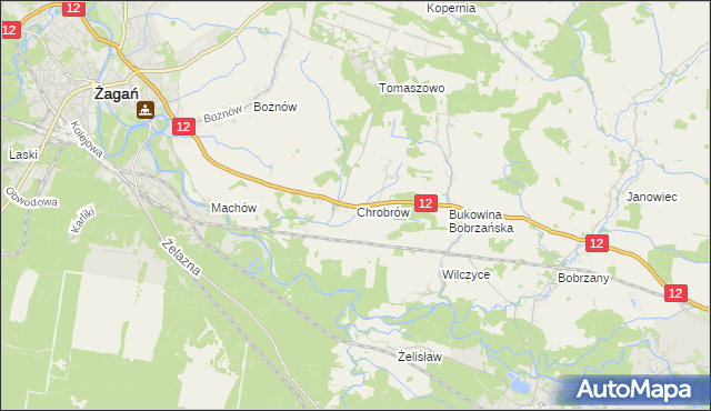 mapa Chrobrów, Chrobrów na mapie Targeo