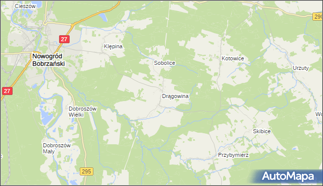 mapa Drągowina, Drągowina na mapie Targeo