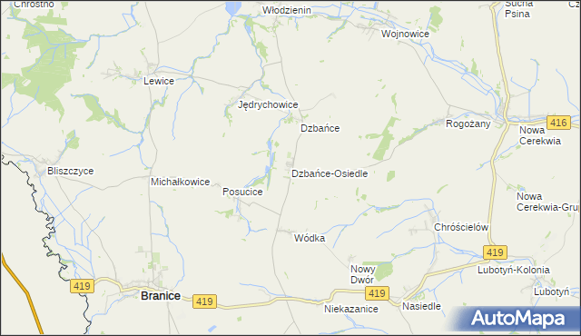 mapa Dzbańce-Osiedle, Dzbańce-Osiedle na mapie Targeo