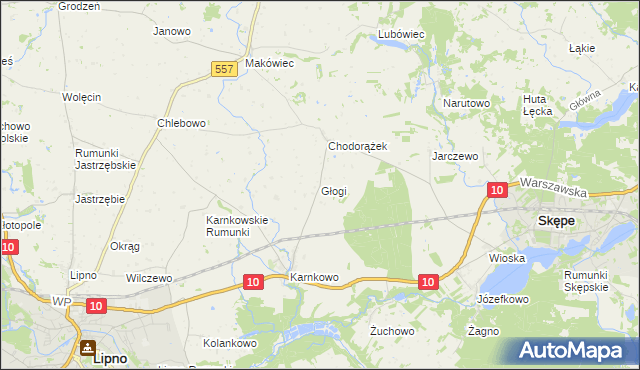 mapa Głogi, Głogi na mapie Targeo