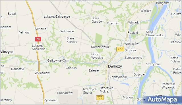 mapa Góry Wysokie, Góry Wysokie na mapie Targeo