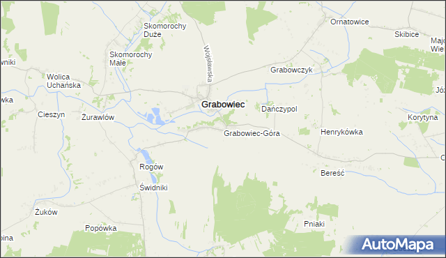 mapa Grabowiec-Góra, Grabowiec-Góra na mapie Targeo
