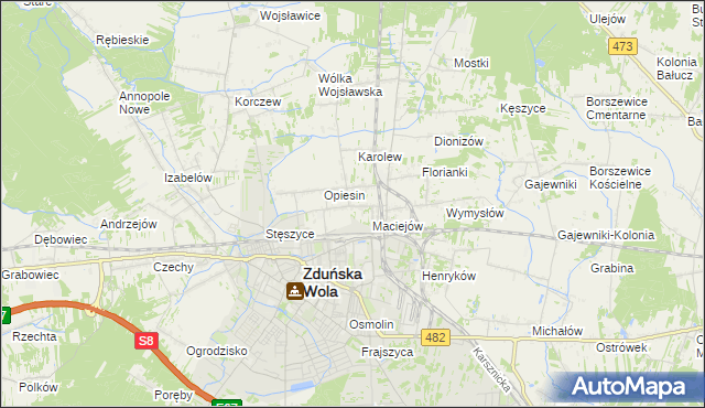 mapa Janiszewice, Janiszewice na mapie Targeo