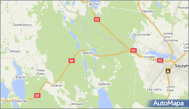 mapa Janowo gmina Szczytno, Janowo gmina Szczytno na mapie Targeo