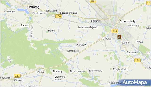 mapa Jastrowo, Jastrowo na mapie Targeo