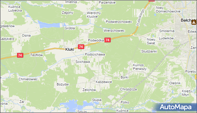 mapa Kaszewice-Kolonia, Kaszewice-Kolonia na mapie Targeo