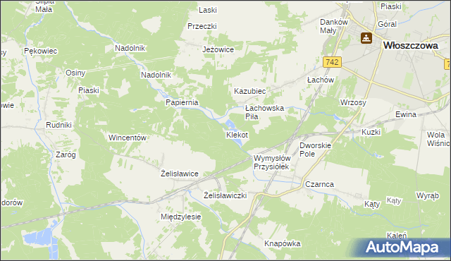 mapa Klekot, Klekot na mapie Targeo