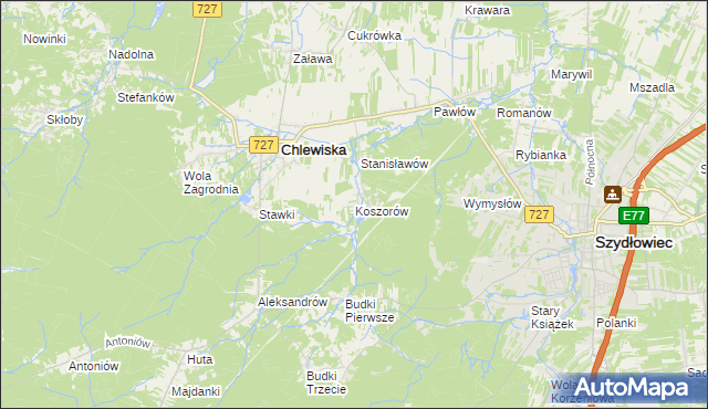 mapa Koszorów, Koszorów na mapie Targeo