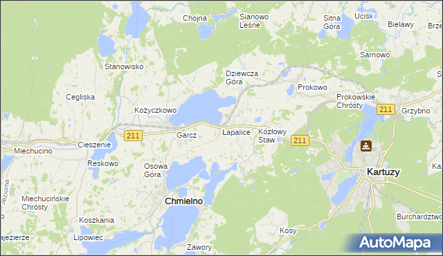 mapa Łapalice, Łapalice na mapie Targeo