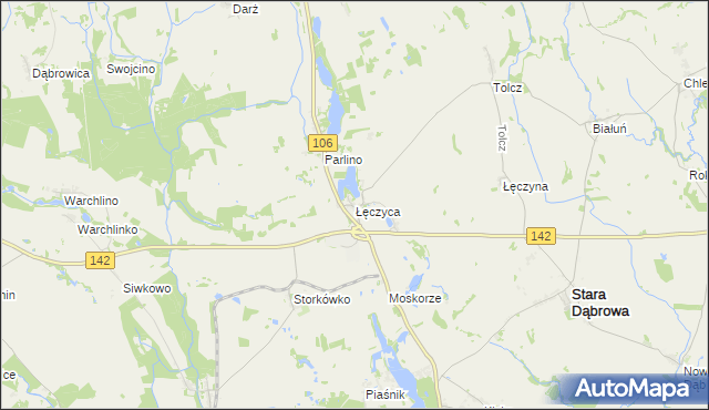 mapa Łęczyca gmina Stara Dąbrowa, Łęczyca gmina Stara Dąbrowa na mapie Targeo