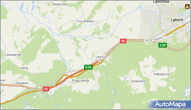 mapa Leśnice, Leśnice na mapie Targeo