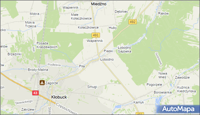 mapa Łobodno, Łobodno na mapie Targeo