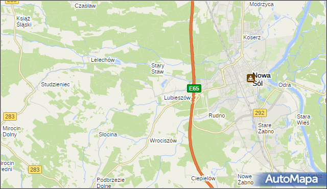 mapa Lubieszów gmina Nowa Sól, Lubieszów gmina Nowa Sól na mapie Targeo