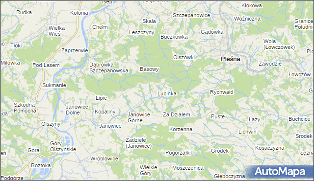 mapa Lubinka, Lubinka na mapie Targeo