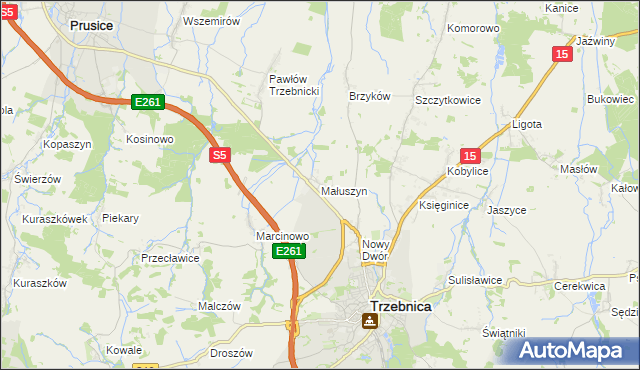 mapa Małuszyn, Małuszyn na mapie Targeo