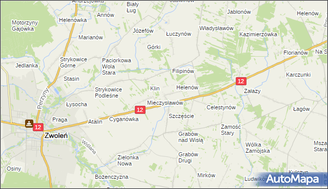 mapa Michalin gmina Zwoleń, Michalin gmina Zwoleń na mapie Targeo