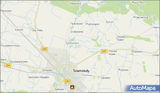 mapa Mutowo, Mutowo na mapie Targeo