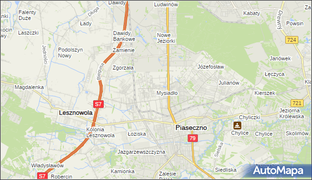 mapa Mysiadło, Mysiadło na mapie Targeo